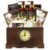Mens Gift, Bath Set in a Vintage Style Wooden Clock Box, 13Pc Premium Coconut Spa Kit for Men & Women, Body Lotion, Handmade Soap, Bath Bomb, Coconut Shampoo & Conditioner, Massager & More