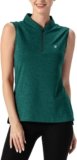 TBMPOY Women’s UPF 50+ Golf Polo Shirts Sleeveless Zip Up Athletic Tank Tops Quick Dry