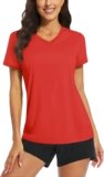 TACVASEN Women’s T-Shirts UPF 50+ Sun Protection V-Neck Short Sleeve Tops Quick Dry Hiking Running Workout T-Shirts