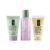 Clinique 3-Step Refresher Course Skincare Set For Dry Combination Skin Types | Face Soap, Clarifying Lotion + Dramatically Different Lotion | Cleansing, Exfoliating + Moisturizing, Mini Travel Size