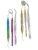 ArTLaB-Premium German 3 Instruments Basic Dental Set- Mirror Explorer College Cotton Plier Hollow Handle -Dental Instruments set of 3 (Gold and Rainbow Set of 6)
