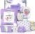 Birthday Gifts for Women, Self Care Gifts for Women, Relaxing Spa Gifts Basket Care Package w/Flannel Blanket, Mothers Day Gifts for Mom Her Best Friend Grandma Sister Wife (Purple)