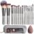 BS-MALL Makeup Brushes Set 14 Pcs with 1 Pcs Makeup Sponge – Essential Foundation Powder Concealers, Eye Shadows, Blush Makeup Brushes with Travel Makeup Case (Champagne)