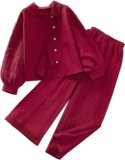 Children’s Clothing Autumn New and Large Children’s Lapel Long Sleeve Shirt and Trousers Girls’ Bring