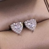 Diamond Stud Earrings for Women,Cute Heart Hypoallergenic Stud Earrings with Cubic Zirconia Trendy Anniversary Birthday Gifts