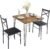 VECELO 3-Piece Dining Room Kitchen Table and Pu Cushion Chair Sets for Small Space, 2, Classic Brown,Dining Set for 2