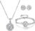 Jewellery Set Heart Pendant Necklace and Earrings Set Cubic Zirconia Jewellery for Women