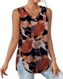 XIEERDUO Womens Tank Tops V Neck Eyelet Embroidery Casaul Sleeveless Shirts