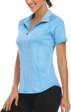 LURANEE Women’s Short Sleeve Moisture Wicking Athletic Shirts Quarter Zip Pullover