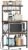 Furologee Kitchen Bakers Rack with Power Outlet, Microwave Oven Stand with Storage 4 Tiers, Coffee Bar Table with 6 S Hooks, Kitchen Storage Shelf Rack for Spices, Pots, Rustic Brown