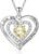 Heart Necklace, I Love You Always & Forever, Birthstone Cubic Zirconia Pendant, Gift for Women