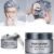 Temporary Silver Gray Hair Spray Color, Luxury Coloring Mud Grey Hair Dye Wax,Washable Treatment Hair Color Wax with All Day Hold works on white hair/non-pigmented hair for Party, Cosplay (1, Gray)
