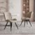 Dining Chairs Set of 2, Modern Dining Room Chairs Comfy Backrest Thick Upholstered Kitchen Chairs 19IN Height with Metal Legs Beige