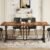 HOOBRO Dining Table, 70.9” Kitchen Dining Room Table with Sturdy Metal Frame, Rectangle Furniture with Heavy Duty Legs & Wooden Top, for Home Kitchen Living Room, Rustic Brown and Black BF180CZ01