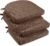 downluxe Indoor Chair Cushions for Dining Chairs, Soft and Comfortable Textured Foam Kitchen Chair Pads with Ties and Non-Slip Backing, 16″ x 16″ x 2″, Brown, 4 Pack