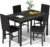 Recaceik Dining Table Set for 4, Modern 5 Piece Dining Table Set Faux Marble Kitchen Table & 4 Velvet Upholstered Chairs, Dining Room Set for Small Space