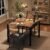 GarveeHome Dining Table Set for 2, Dining Table with 2 Upholstered Chairs, Wood 3-Piece Kitchen Dining Room Table Set with Corner Protector for Small Space, Kitchen, Apartment, Rustic Brown