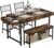 GarveeHome Dining Table Set for 4, Small Kitchen Table and 2 Chairs for 4 with Bench, Space Saving Kitchen Table Set with Storage Rack & Drawers, Breakfast Nook Rectangular Farmhouse Table Set,Retror