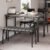 GAOMON Dining Table Set for 4, Kitchen Table with Upholstered Chairs and Bench, 4-Person Dining Room Table Set, Rectangular Kitchen Table Set for Small Space, Apartment, Home, Studio, Rustic Grey