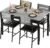 IRONCK Dining Table Set for 4, Wood Kitchen Table with Upholstered Chairs for Kitchen Room and Small Spaces, Grey