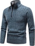 Mylldey Quarter Zip Sweater Men’s Pullover Sweaters Knit Long Sleeve Sweater Mens