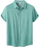 Mens Hawaiian Shirt Striped Shirts Button Down Short Sleeve Vintage Beach Shirts for Men with Quick to Dry Effect