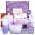 Birthday Gifts for Women, Relaxing Spa Gifts Basket Care Package w/ Luxury Pashmina Shawls Blanket, Self Care Gifts Get Well Soon Gifts for Mom Wife Grandma Friend Sister (Purple)