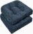 downluxe Chair Cushions for Dining Chairs 2 Pack, Tufted Indoor Chair Pads with Non-Slip Bottom, U-Shaped Kitchen Chair Cushions, 17″x17″x4″, Navy
