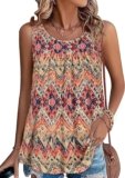 CHICGAL Womens Summer Tank Tops Sleeveless T Shirt Casual Loose Fit Tunic Blouses