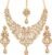Touchstone Indian Jewelry Sets for Women Bollywood Wedding Bridal Necklace desi Earrings Formal Fancy Rhinestone India Designer Jewellery Punjabi Tikka Set in Antique Gold or Silver or White Tone