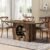 Tribesigns 63″ Dining Table for 4-6 People, Rectangular Dining Table with Storage, Farmhouse Kitchen Table Space Saving Dinner Table for Dining Room Living Room, Rustic Brown