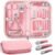 BLESWIN Manicure Pedicure Set, 12 Pcs Nail Care Kit for Women, Mens Nail Grooming Kit, Manicure & Pedicure Tools & Accessories, Pink Nail Kit Manicure Set Luxury Leather Case for Home Salon Use