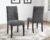 Roundhill Furniture Biony Gray Fabric Dining Chairs with Nailhead Trim, Pack of 2